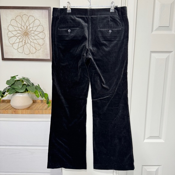 {Express Design Editor} Black Velvet Party Holiday Bootcut Trousers Dress Pants - Picture 2 of 7
